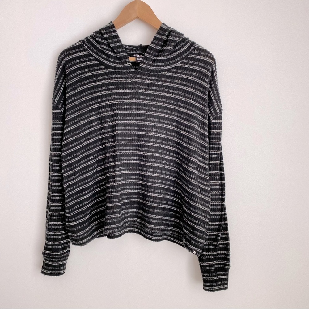 Billabong NWOT Womens Long Sleeve Pullover Hoodies, Black/Gray, L